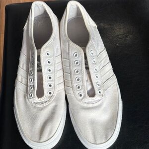 Adidas White Canvas Sneakers